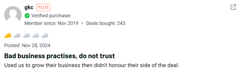 Customer’s review of the Illow CMP on Appsumo