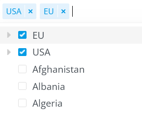 Selecting custom geotargeting options